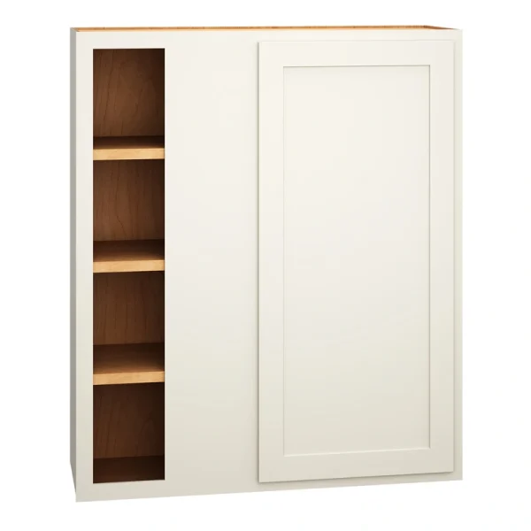 Diamond Express Jamestown 36-in W x 42-in H x 12-in D White Partial Overlay Blind Corner Wall Fully Assembled Plywood Cabinet (Recessed Panel Shaker Style)