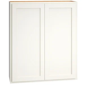 Diamond Express Jamestown 36-in W x 42-in H x 12-in D White Partial Overlay Wall Fully Assembled Plywood Cabinet (Recessed Panel Shaker Door Style)