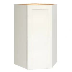 Diamond Express Jamestown 39-in W x 39-in H x 24-in D White Diagonal Corner Wall Fully Assembled Plywood Cabinet (Recessed Panel Shaker Style)