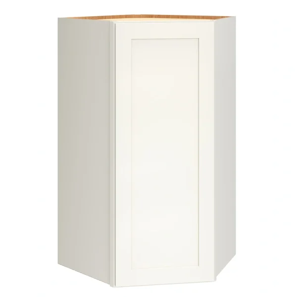 Diamond Express Jamestown 39-in W x 39-in H x 24-in D White Diagonal Corner Wall Fully Assembled Plywood Cabinet (Recessed Panel Shaker Style)