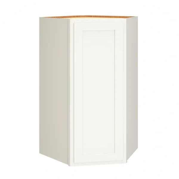 Diamond Express Jamestown 39-in W x 39-in H x 24-in D White Partial Overlay Diagonal Corner Wall Fully Assembled Plywood Cabinet (Recessed Panel Shaker Style)