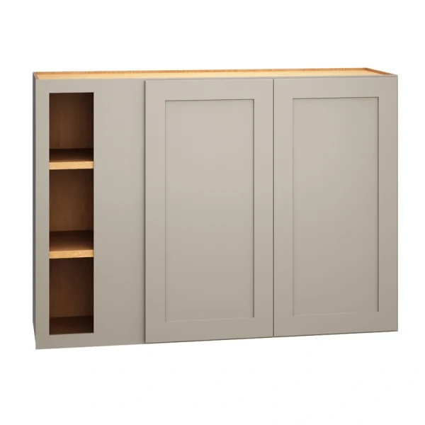 Diamond Express Jamestown 42-in W x 30-in H x 12-in D Cloud Gray Blind Corner Wall Fully Assembled Plywood Cabinet (Recessed Panel Shaker Style)