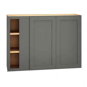 Diamond Express Jamestown 42-in W x 30-in H x 12-in D Moonstone Gray Blind Corner Wall Fully Assembled Plywood Cabinet (Recessed Panel Square Style)