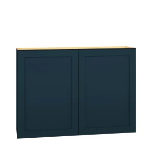 Diamond Express Jamestown 42-in W x 30-in H x 12-in D Regatta Blue Wall Fully Assembled Plywood Cabinet (Recessed Panel Shaker Door Style)