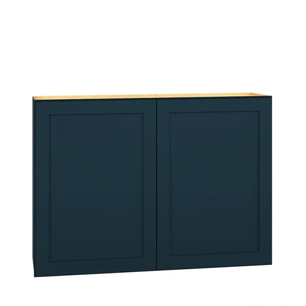 Diamond Express Jamestown 42-in W x 30-in H x 12-in D Regatta Blue Wall Fully Assembled Plywood Cabinet (Recessed Panel Shaker Door Style)