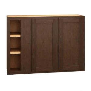 Diamond Express Jamestown 42-in W x 30-in H x 12-in D Thatch Partial Overlay Blind Corner Wall Fully Assembled Plywood Cabinet (Recessed Panel Shaker Style)