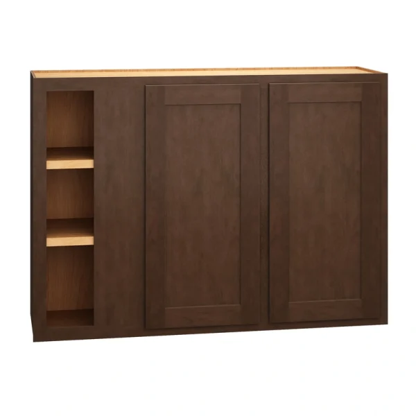Diamond Express Jamestown 42-in W x 30-in H x 12-in D Thatch Partial Overlay Blind Corner Wall Fully Assembled Plywood Cabinet (Recessed Panel Shaker Style)