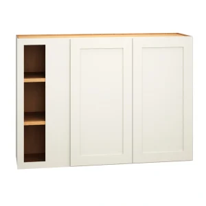 Diamond Express Jamestown 42-in W x 30-in H x 12-in D White Blind Corner Wall Fully Assembled Plywood Cabinet (Recessed Panel Shaker Style)