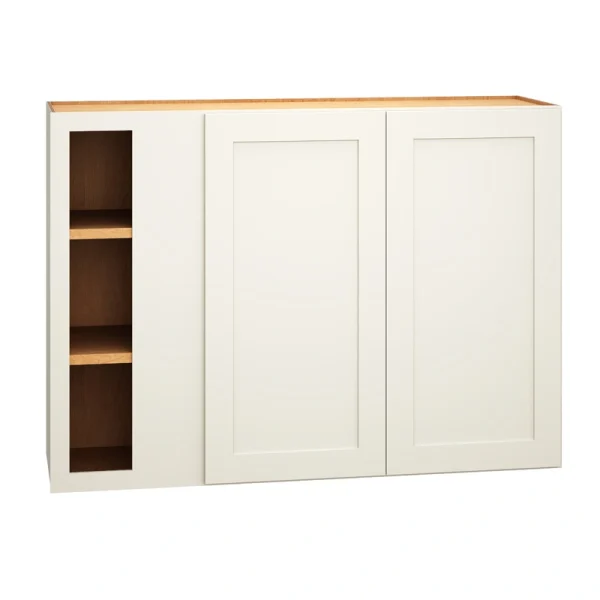 Diamond Express Jamestown 42-in W x 30-in H x 12-in D White Blind Corner Wall Fully Assembled Plywood Cabinet (Recessed Panel Shaker Style)
