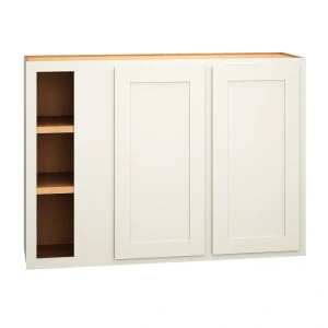 Diamond Express Jamestown 42-in W x 30-in H x 12-in D White Partial Overlay Blind Corner Wall Fully Assembled Plywood Cabinet (Recessed Panel Shaker Style)