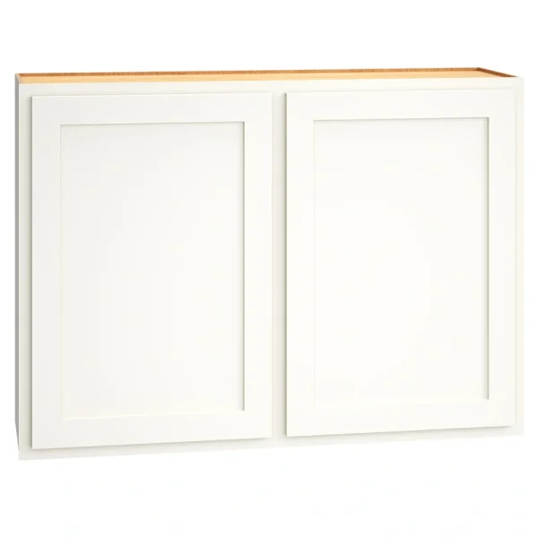 Diamond Express Jamestown 42-in W x 30-in H x 12-in D White Partial Overlay Wall Fully Assembled Plywood Cabinet (Recessed Panel Shaker Door Style)