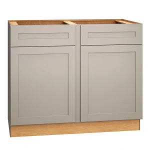 Diamond Express Jamestown 42-in W x 34.5-in H x 24-in D Cloud Gray 1-Drawer Base Fully Assembled Plywood Cabinet (Recessed Panel Shaker Style)