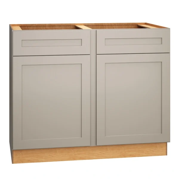 Diamond Express Jamestown 42-in W x 34.5-in H x 24-in D Cloud Gray 1-Drawer Base Fully Assembled Plywood Cabinet (Recessed Panel Shaker Style)