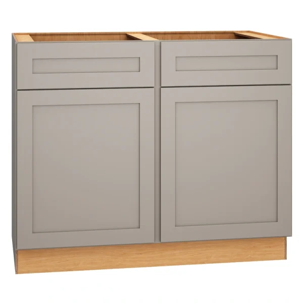 Diamond Express Jamestown 42-in W x 34.5-in H x 24-in D Cloud Gray Sink Base Fully Assembled Plywood Cabinet (Recessed Panel Shaker Style)