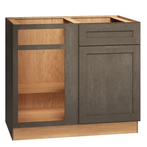 Diamond Express Jamestown 42-in W x 34.5-in H x 24-in D Colt Brown Blind 1-Drawer Corner Base Fully Assembled Plywood Cabinet (Recessed Panel Shaker Style)