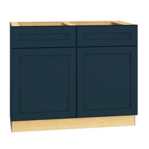 Diamond Express Jamestown 42-in W x 34.5-in H x 24-in D Regatta Blue 1-Drawer Base Fully Assembled Plywood Cabinet (Recessed Panel Square Style)