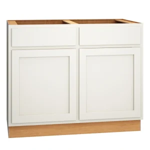 Diamond Express Jamestown 42-in W x 34.5-in H x 24-in D White Partial Overlay Sink Base Fully Assembled Plywood Cabinet (Recessed Panel Shaker Style)