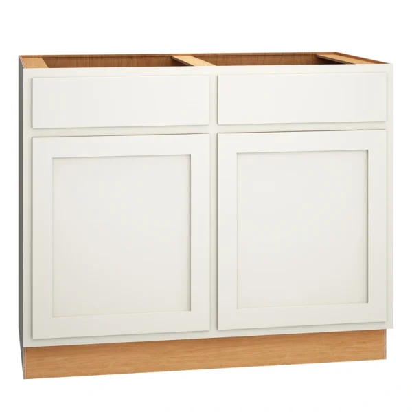 Diamond Express Jamestown 42-in W x 34.5-in H x 24-in D White Partial Overlay Sink Base Fully Assembled Plywood Cabinet (Recessed Panel Shaker Style)