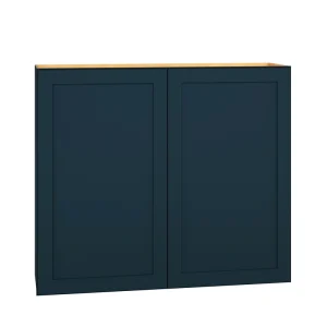 Diamond Express Jamestown 42-in W x 36-in H x 12-in D Regatta Blue Wall Fully Assembled Plywood Cabinet (Recessed Panel Shaker Door Style)