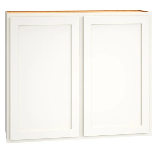 Diamond Express Jamestown 42-in W x 36-in H x 12-in D White Partial Overlay Wall Fully Assembled Plywood Cabinet (Recessed Panel Shaker Door Style)