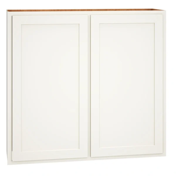 Diamond Express Jamestown 42-in W x 39-in H x 12-in D White Partial Overlay Wall Fully Assembled Plywood Cabinet (Recessed Panel Shaker Door Style)