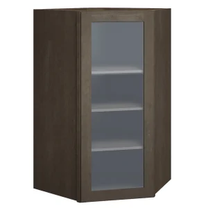 Diamond Express Jamestown 42-in W x 42-in H x 12-in D Colt Brown Diagonal Corner Wall Fully Assembled Plywood Cabinet (Recessed Panel Shaker Style)