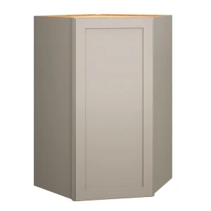 Diamond Express Jamestown 42-in W x 42-in H x 24-in D Cloud Gray Diagonal Corner Wall Fully Assembled Plywood Cabinet (Recessed Panel Shaker Style)
