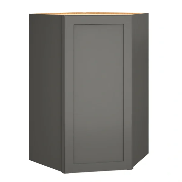 Diamond Express Jamestown 42-in W x 42-in H x 24-in D Moonstone Gray Diagonal Corner Wall Fully Assembled Plywood Cabinet (Recessed Panel Square Style)
