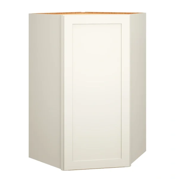 Diamond Express Jamestown 42-in W x 42-in H x 24-in D White Diagonal Corner Wall Fully Assembled Plywood Cabinet (Recessed Panel Shaker Style)