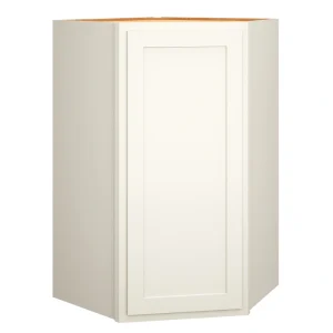 Diamond Express Jamestown 42-in W x 42-in H x 24-in D White Partial Overlay Diagonal Corner Wall Fully Assembled Plywood Cabinet (Recessed Panel Shaker Style)
