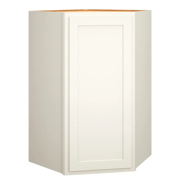 Diamond Express Jamestown 42-in W x 42-in H x 24-in D White Partial Overlay Diagonal Corner Wall Fully Assembled Plywood Cabinet (Recessed Panel Shaker Style)