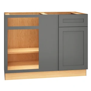 Diamond Express Jamestown 48-in W x 34.5-in H x 24-in D Moonstone Gray Blind 1-Drawer Corner Base Fully Assembled Plywood Cabinet (Recessed Panel Square Style)