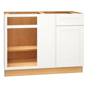 Diamond Express Jamestown 48-in W x 34.5-in H x 24-in D White Blind 1-Drawer Corner Base Fully Assembled Plywood Cabinet (Recessed Panel Shaker Style)