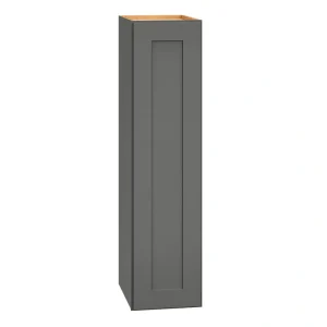 Diamond Express Jamestown 9-in W x 36-in H x 12-in D Moonstone Gray Wall Fully Assembled Plywood Cabinet (Recessed Panel Shaker Door Style)