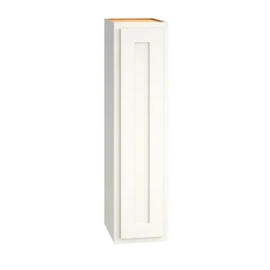 Diamond Express Jamestown 9-in W x 36-in H x 12-in D White Partial Overlay Wall Fully Assembled Plywood Cabinet (Recessed Panel Shaker Door Style)