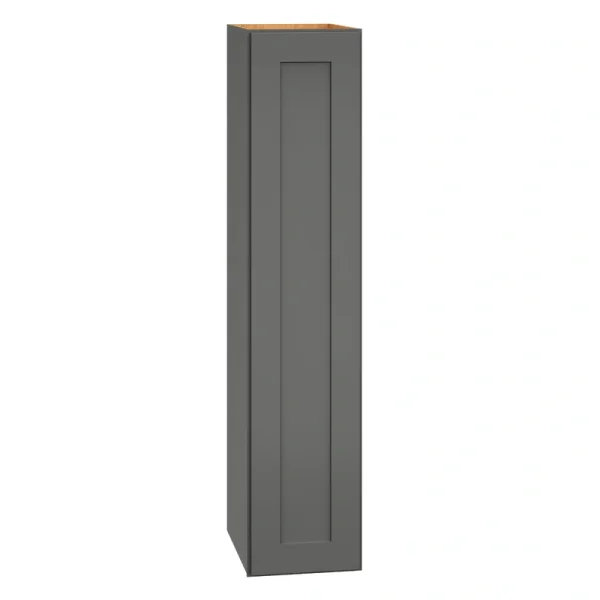 Diamond Express Jamestown 9-in W x 42-in H x 12-in D Moonstone Gray Wall Fully Assembled Plywood Cabinet (Recessed Panel Shaker Door Style)