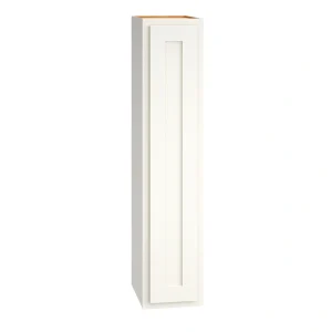Diamond Express Jamestown 9-in W x 42-in H x 12-in D White Partial Overlay Wall Fully Assembled Plywood Cabinet (Recessed Panel Shaker Door Style)