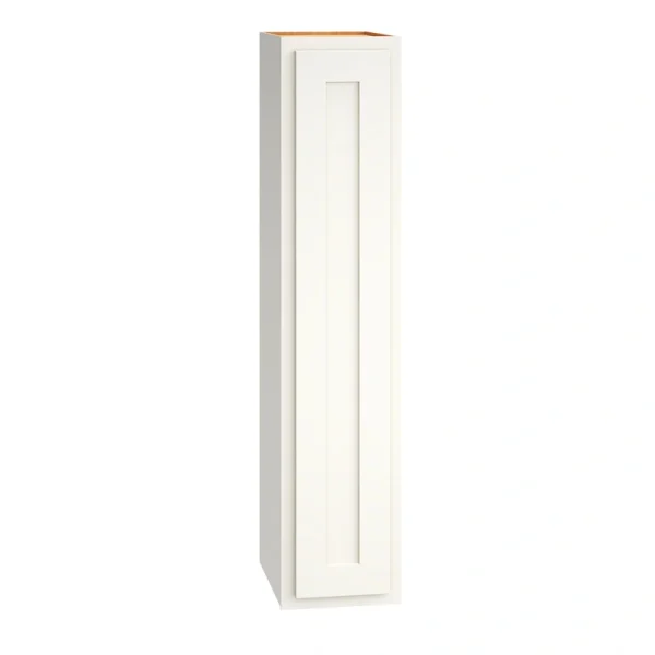 Diamond Express Jamestown 9-in W x 42-in H x 12-in D White Partial Overlay Wall Fully Assembled Plywood Cabinet (Recessed Panel Shaker Door Style)