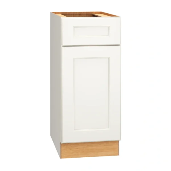 Diamond Express Macaulay 15-in W x 34.5-in H x 24-in D White 1-Drawer Base Fully Assembled Plywood Cabinet (Recessed Panel Square Style)