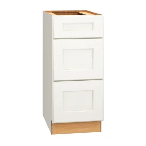 Diamond Express Macaulay 15-in W x 34.5-in H x 24-in D White 3-Drawer Base Fully Assembled Plywood Cabinet (Recessed Panel Square Style)