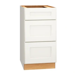 Diamond Express Macaulay 18-in W x 34.5-in H x 24-in D White 3-Drawer Base Fully Assembled Plywood Cabinet (Recessed Panel Square Style)