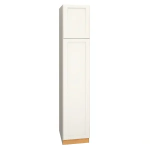 Diamond Express Macaulay 18-in W x 96-in H x 24-in D White Pantry Fully Assembled Plywood Cabinet (Recessed Panel Square Door Style)