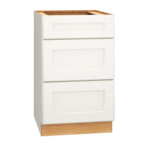 Diamond Express Macaulay 21-in W x 34.5-in H x 24-in D White 3-Drawer Base Fully Assembled Plywood Cabinet (Recessed Panel Square Style)