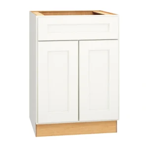 Diamond Express Macaulay 24-in W x 34.5-in H x 24-in D White 1-Drawer Base Fully Assembled Plywood Cabinet (Recessed Panel Square Style)