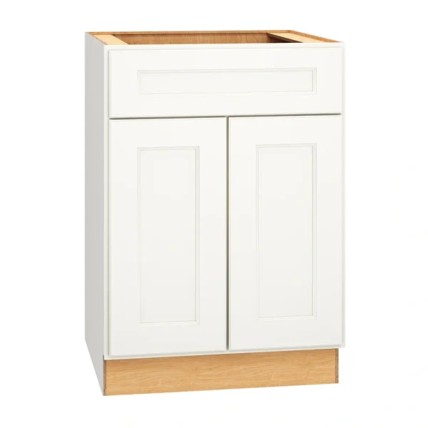 Diamond Express Macaulay 24-in W x 34.5-in H x 24-in D White 1-Drawer Base Fully Assembled Plywood Cabinet (Recessed Panel Square Style)
