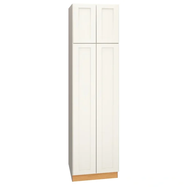 Diamond Express Macaulay 24-in W x 90-in H x 24-in D White Pantry Fully Assembled Plywood Cabinet (Recessed Panel Square Door Style)