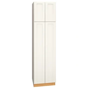 Diamond Express Macaulay 24-in W x 96-in H x 24-in D White Pantry Fully Assembled Plywood Cabinet (Recessed Panel Square Door Style)