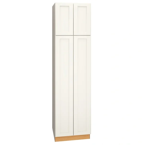 Diamond Express Macaulay 24-in W x 96-in H x 24-in D White Pantry Fully Assembled Plywood Cabinet (Recessed Panel Square Door Style)