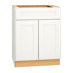Diamond Express Macaulay 27-in W x 34.5-in H x 24-in D White Sink Base Fully Assembled Plywood Cabinet (Recessed Panel Square Style)