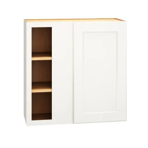 Diamond Express Macaulay 30-in W x 30-in H x 12-in D White Blind Corner Wall Fully Assembled Plywood Cabinet (Recessed Panel Square Style)